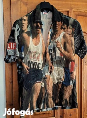 Retró fullprint ing, ritka Bershka Life, Steve Prefontaine képével