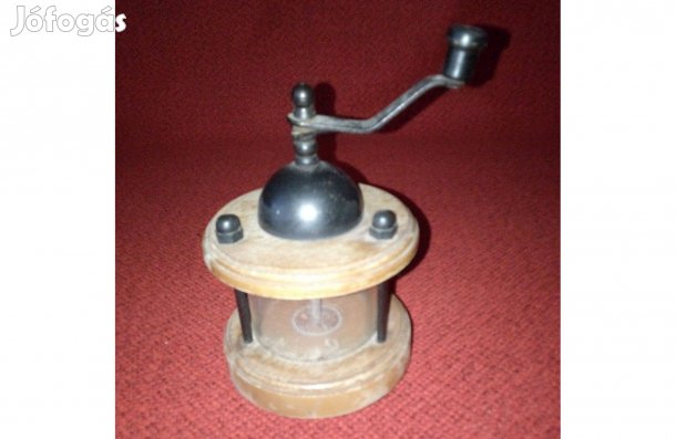 Retró fűszermalom, jól működő konyhai kis őrlő-daráló, 10x18 cm