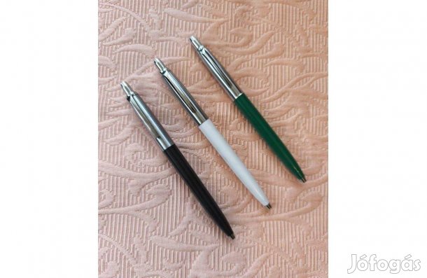 Retro golyóstoll zöld fehér fekete 3 db