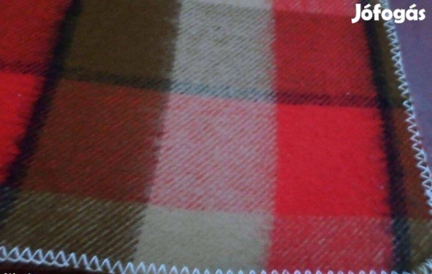 Retro gyapjú kockás takaró pléd pokróc