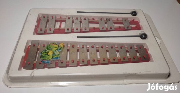 Retro gyerek, junior xilofon játék hangszer dobozában
