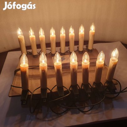 Retro gyertyás hagyományos melgfényü hibátlan izzósor égősor fényfűzér