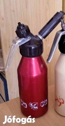 Retró habszifon, eper mintával