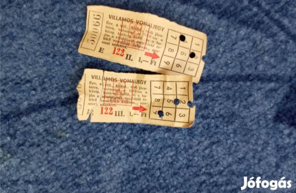 Retro használt villamosjegyek