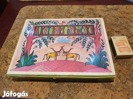 Retro hiánytalan a két bors ökröcske puzzle kirakó szocreál kifestő tr