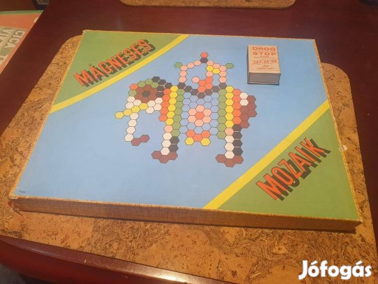 Retro hiánytalan mágneses mozaik kirakó társasjáték szocreál minerva t