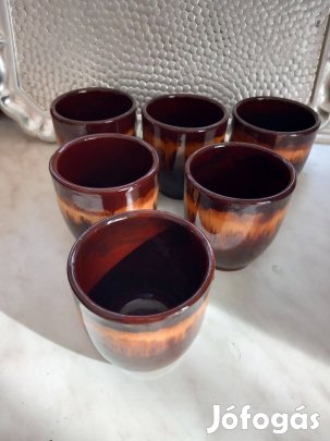 Retro hibátlan kerámia pálinkás készlet Magyarszombatfa
