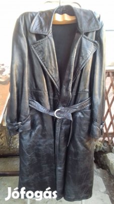 Retro hibátlan valódi bőr férfi téli kabát bélelt