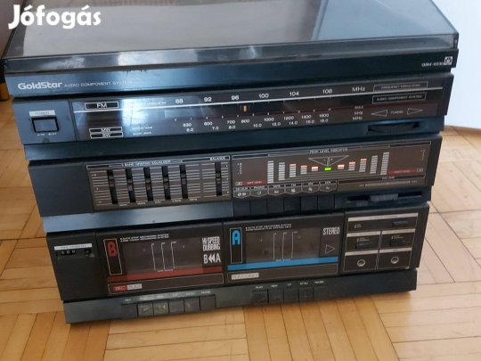 Retro hifi torony 2 kazetta lemezjátszó equalizátor