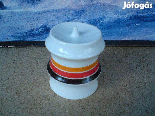 Retró hollóházi csíkos gyertyatartó