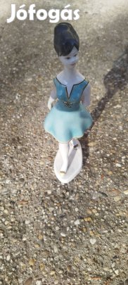 Retró hollóházi lány porcelán figura 