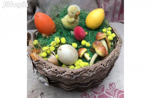 Retró húsvéti dekoráció , kosár 2500 Ft