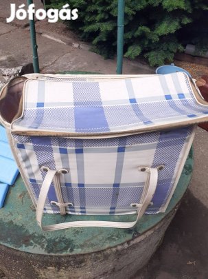 Retro hűtőtáska nem repedt cippzár is működik 20x40cm 35 magas