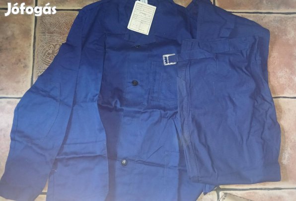 Retró indigókék munkás ruha kabát+nadrág kalocsai gyártás