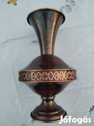 Retró iparművészeti réz ötvözet váza