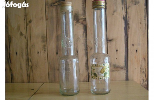 Retró italos üveg, Vilmos körte pálinkás üveg. 2 db