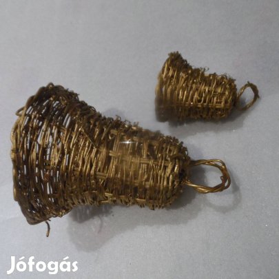 Retro karácsonyfa dísz vesszőből fonott