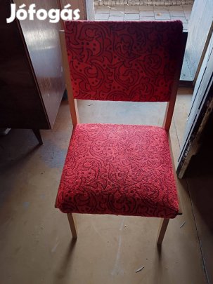 Retró kárpitozott fa szék