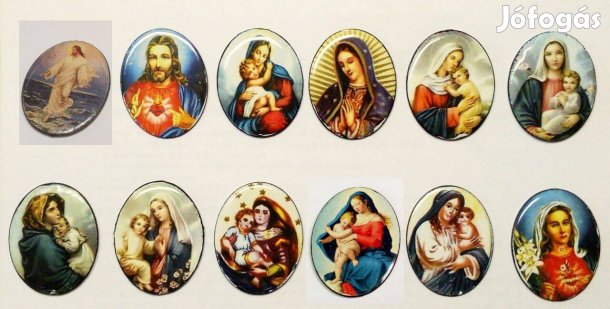 Retro katolikus tűzzománc medál választék, Azonos ár változatos szentk