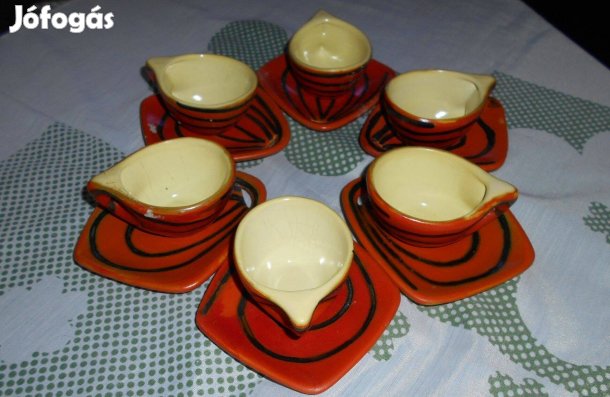 Retró kávéskészlet "Tófej kerámia"