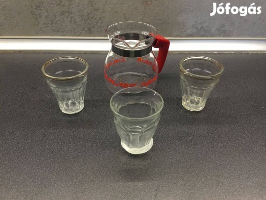 Retro kávézós szett - hőálló üvegből