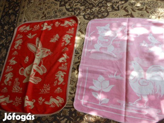 Retró kb45éves régi nyuszikás babapléd gyüjtőknek