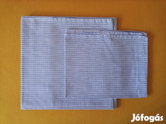 Retró kék kockás nagypárna és kispárna huzat