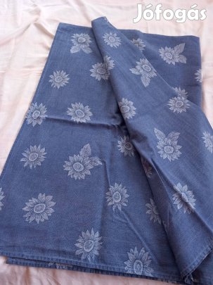 Retro kék vászon asztalterítő 130x170 hibátlan