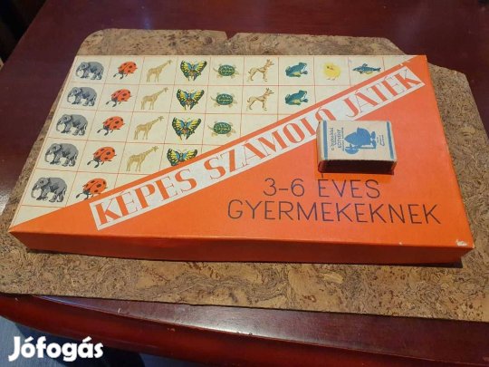 Retro képes számolójáték társasjáték hiánytalan szocreál kádár