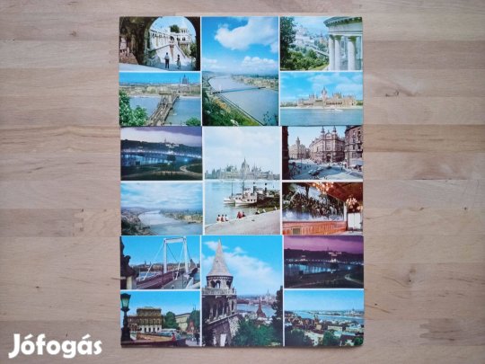 Retró képeslap Budapest látkép 60-as évekből postatiszta