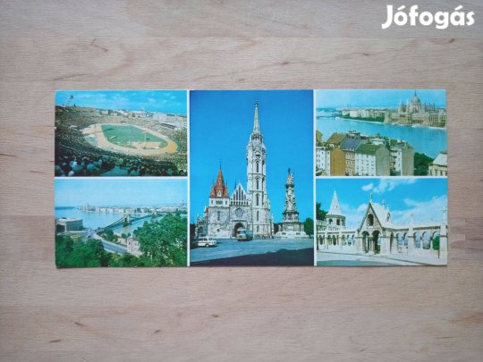 Retró képeslap Budapest látkép Népstadion egykor postatiszta
