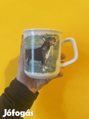 Retro kerámia bögre bullterrier kutya Bull kávésbögre
