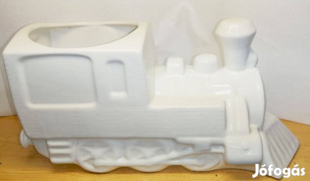 Retro kerámia mozdonyforma virágtartó. Magyar koronázási szimbólumok