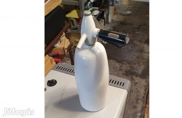 Retró kétliteres alu szódás szifon