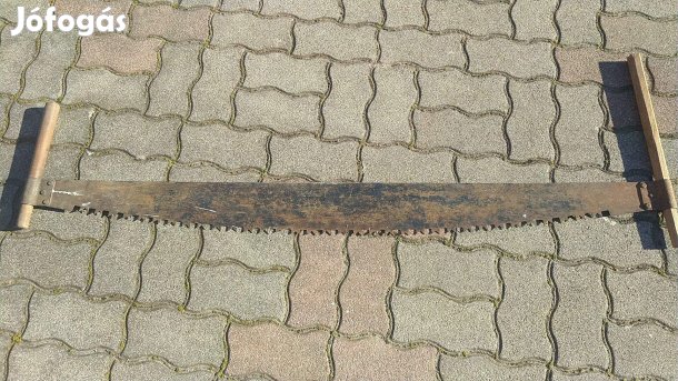 Retró kézi kétoldali kétemberes fafűrész