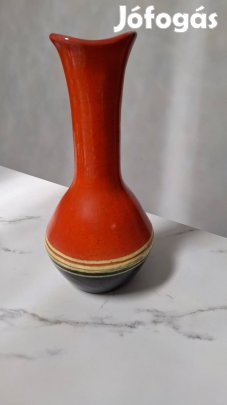 Retró kezműves kerámia váza