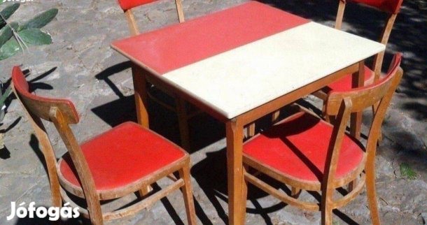 Retro kocsma berendezés asztal +4 db szék étkező garnitúra