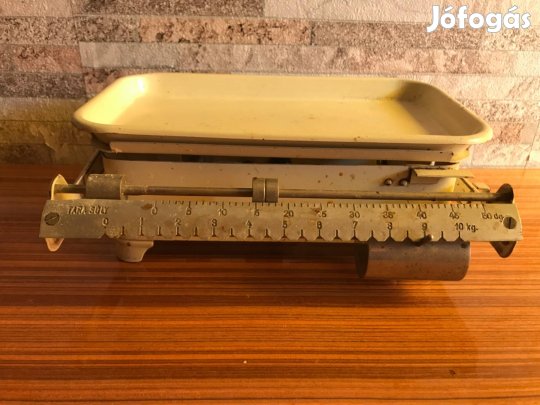 Retro konyhai mérleg, fém, dupla skálás