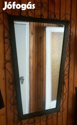 Retro kovácsolt jellegű vas tükör 54x36x85 cm