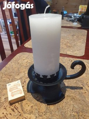 Retro kovácsoltvas sétáló gyertyatartó a tűz skorpiója újszerű asztald