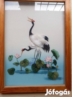 Retro különleges 3D kép madarak kézműves munka eredeti tollak