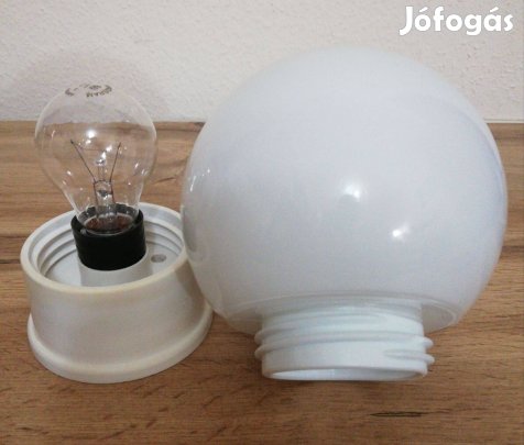 Retro lámpa opál tejüveg gömb búrával E27