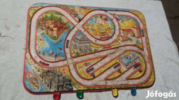 Retro lemez játék verseny autó pálya lemezárugyár