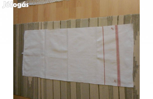 Retro len kéztörlő monogrammos