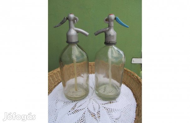 Retro literes szódásüveg 2 db
