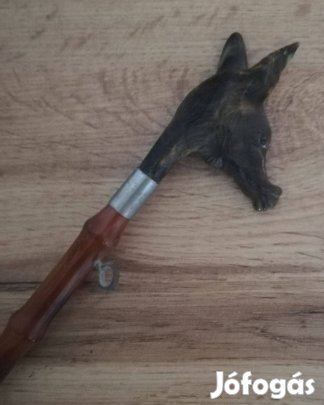 Retro lófejes bambusz hosszú cipőkanál 61cm