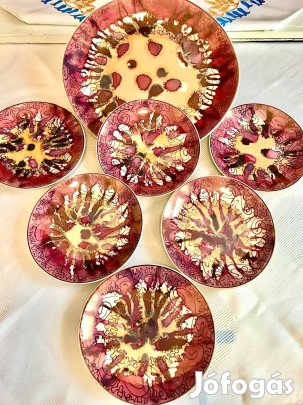 Retró lüsztermázas süteményes készlet