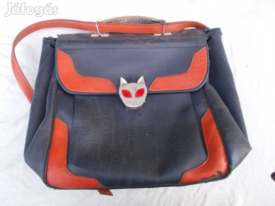 Retro macska szemes iskola táska 1980 as évek