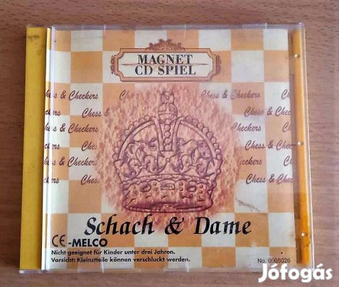 Retro mágneses úti sakk és dáma, CD forma tokban. Reklám termék