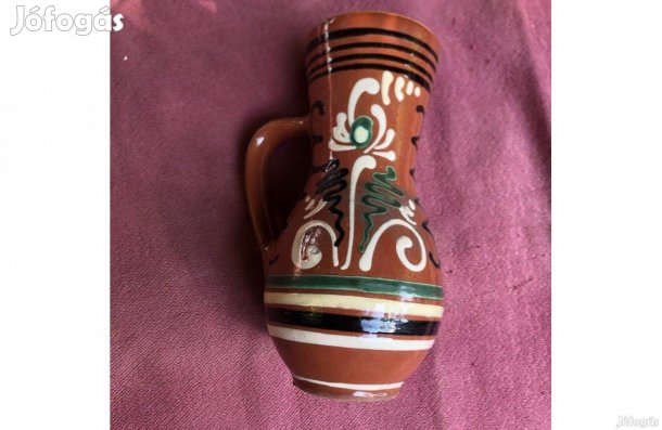 Retró mázas kerámia váza, virágváza 3000 Ft
